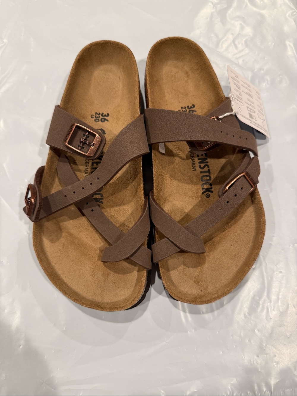 Birkenstock Mayari Brown Strappy Buckle Sandals size 36 new